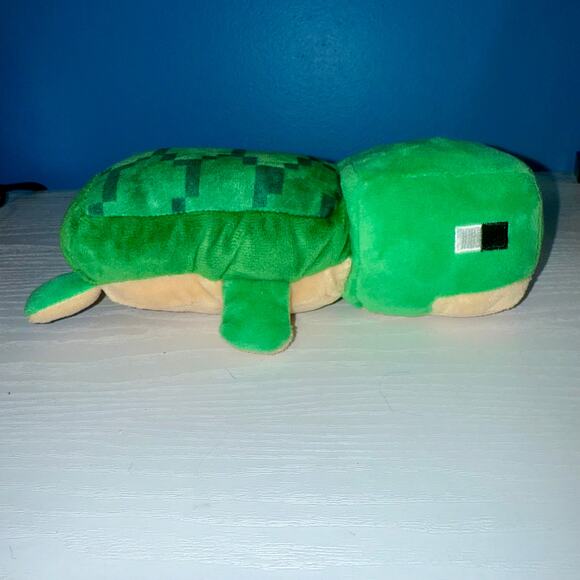 Minecraft Turtle Plush 8” Mojang 2020 Official Green Pixel EUC - Picture 3 of 7